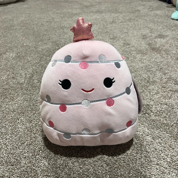 🎄Garnet Pink Christmas Tree W Star HTF Original Squishmallows Kellytoy 8” BNWT - Picture 1 of 8